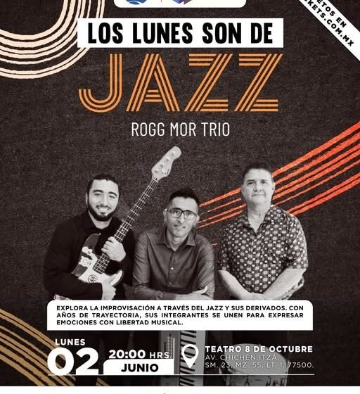 Vive una noche de jazz y libertad musical con Rogg Mor Trío en el Teatro 8 de Octubre