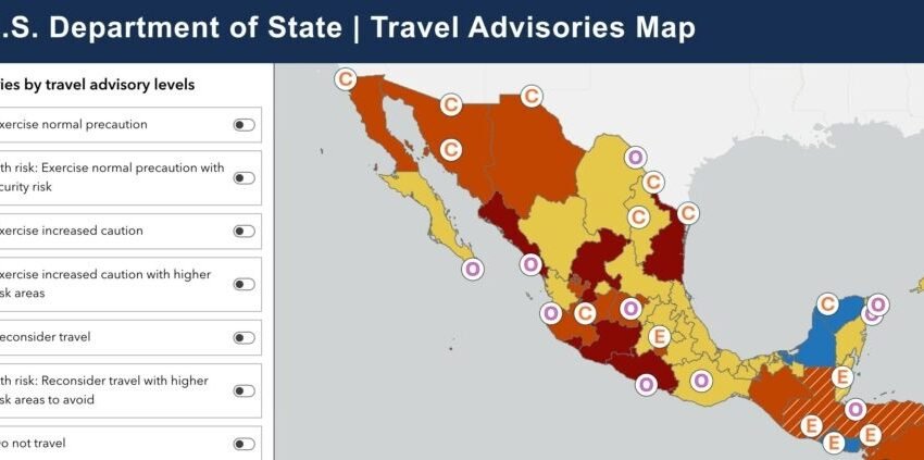  Alerta de viaje de Estados Unidos incluye a Cancún y 29 estados más de México por violencia
