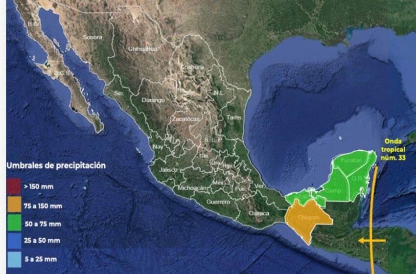  Onda Tropical Núm. 33 provocará fuertes lluvias en Cancún: autoridades llaman a extremar precauciones