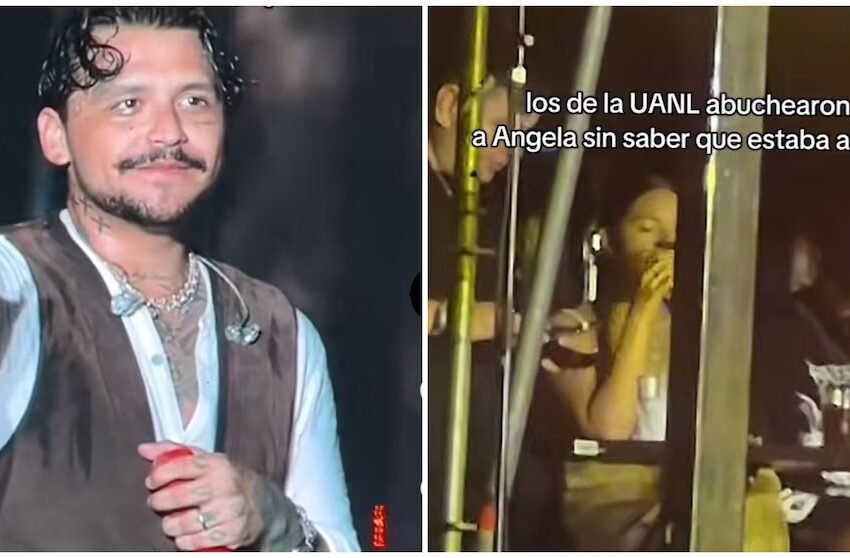  Abuchean a Ángela Aguilar durante concierto de Christian Nodal en la UANL; público gritó apoyo a Cazzu