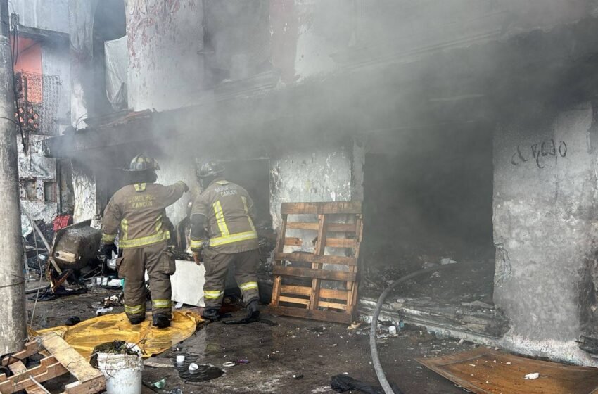  Incendio en predio baldío de la López Portillo moviliza a bomberos en Cancún