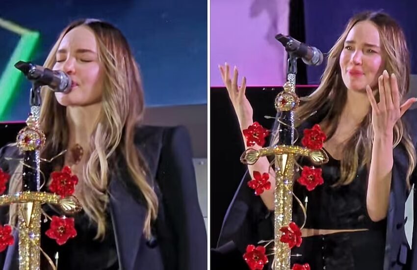 Belinda rompe en llanto en concierto en Jalisco y aclara si fue por Lupillo Rivera