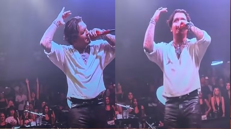 Christian Nodal aparece en estado inconveniente durante concierto en Monterrey y lanza indirectas a Cazzu