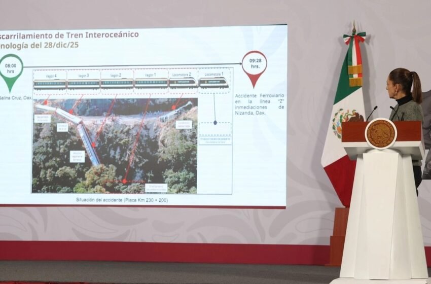  Sheinbaum prioriza atención a víctimas tras descarrilamiento del Tren Transístmico