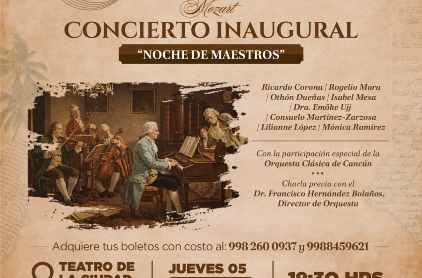  Festival de Piano en Cancún 2026 reunirá a maestros, estudiantes y jóvenes talentos en el Teatro de la Ciudad