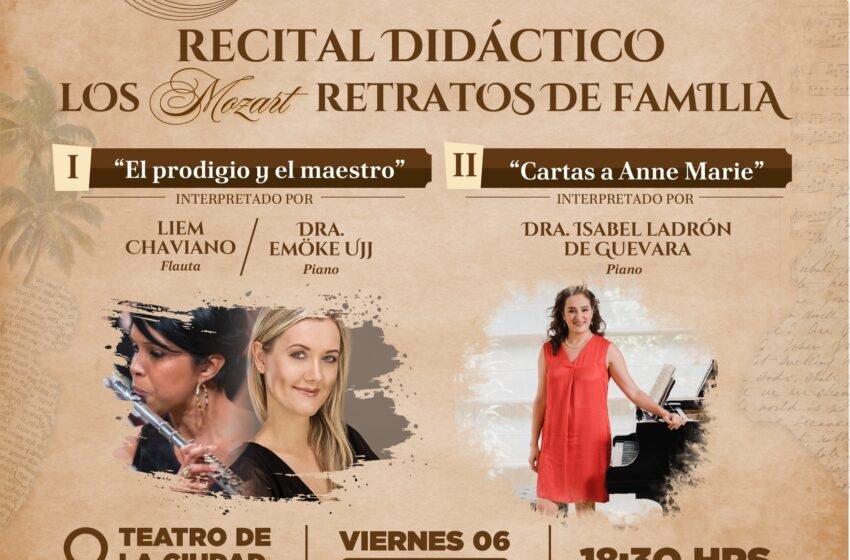  Festival de Piano en Cancún presenta el recital didáctico “Los Mozart: Retratos de Familia” en el Teatro de la Ciudad