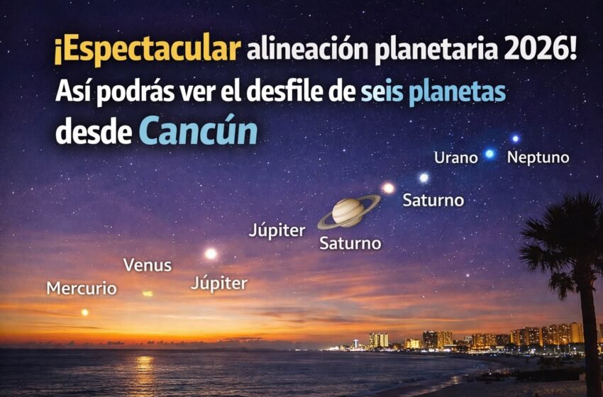  ¡Espectacular alineación planetaria 2026! Así podrás ver el desfile de seis planetas desde Cancún