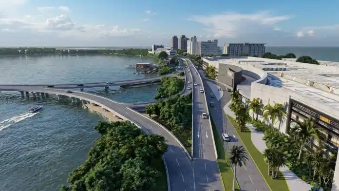  Cancún avanza en nuevo distribuidor vial que conectará el Puente Nichupté con la zona hotelera