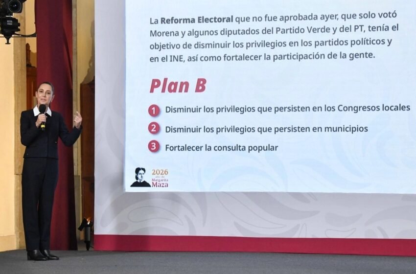  Sheinbaum anuncia “Plan B” electoral tras rechazo a su reforma: busca eliminar privilegios en congresos y municipios