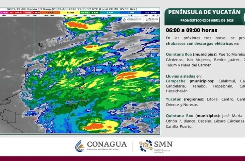  Clima en Cancún hoy: pronostican lluvias fuertes y descargas eléctricas en varias zonas
