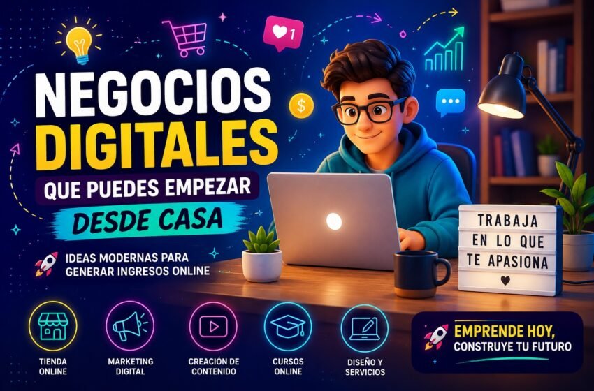 Negocios digitales que puedes empezar desde casa y generar ingresos en 2026