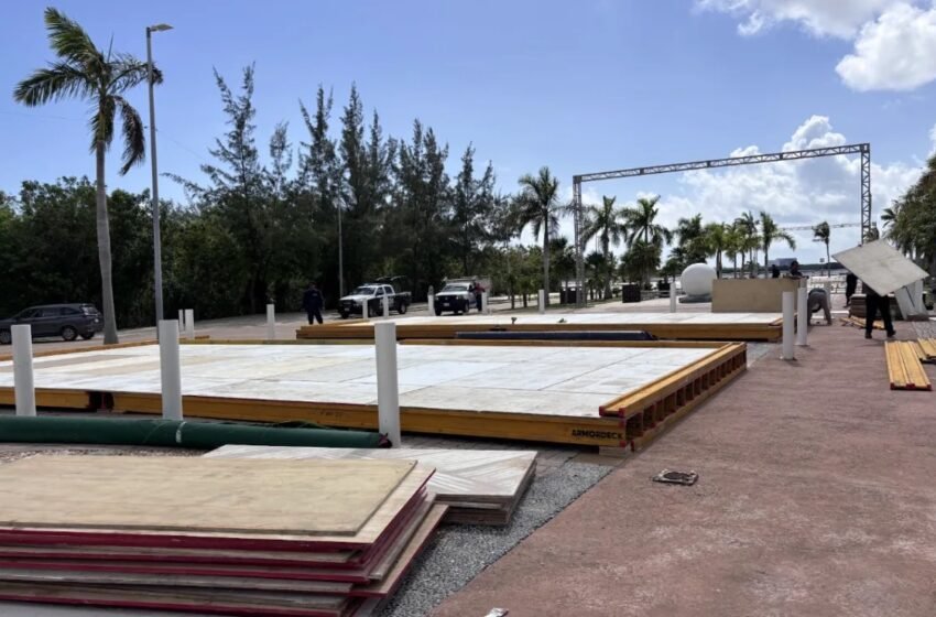  Cancún Fut Fest toma forma: inicia la instalación en Malecón Tajamar para la gran fiesta del futbol