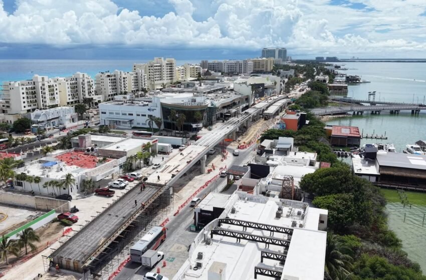  Distribuidor Vial Kukulcán alcanza 70% de avance y se acerca a su etapa final en Cancún
