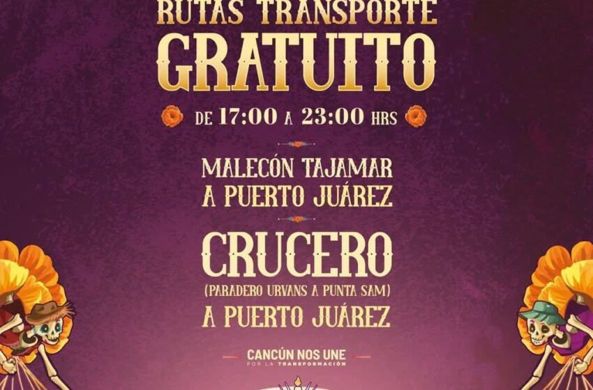  Janal Pixan 2026 en Cancún: habrá transporte gratuito a Puerto Juárez del 30 de octubre al 2 de noviembre
