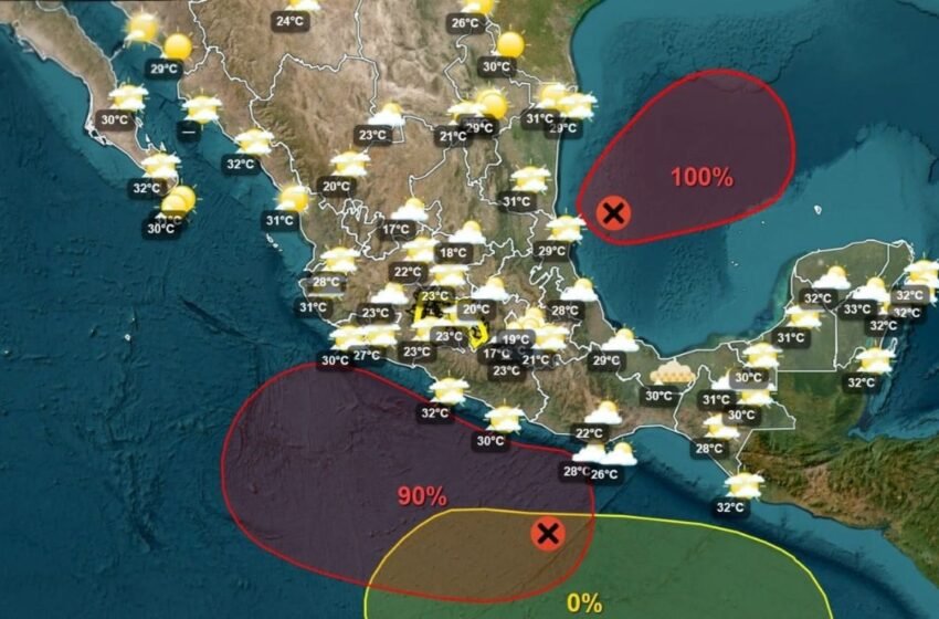  Dos posibles ciclones amenazan a México: Simón e Isaías podrían formarse al mismo tiempo